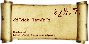 Ádok Teréz névjegykártya